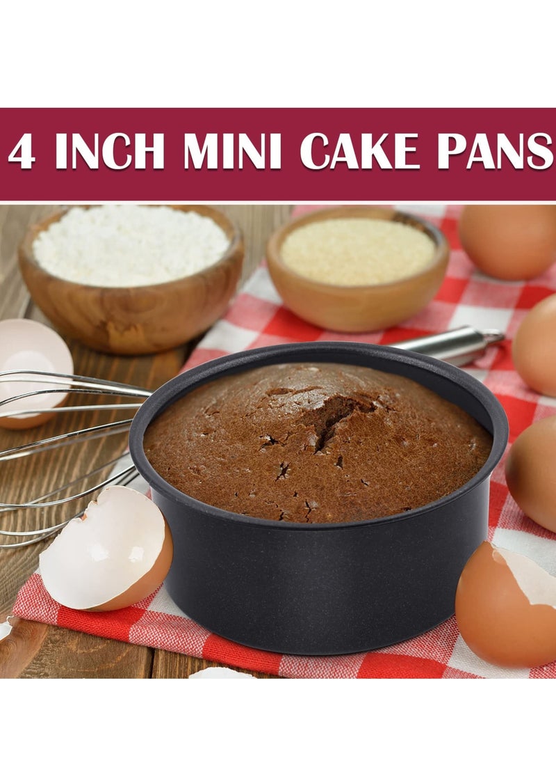 Excefore - 4 Inch Cake Pan Set of 3 Nonstick Stainless Steel Small Round Cake Pans Tin for Baking Birthday Wedding Layer Cakes Straight Sides and 2 Inch Depth - Image 1