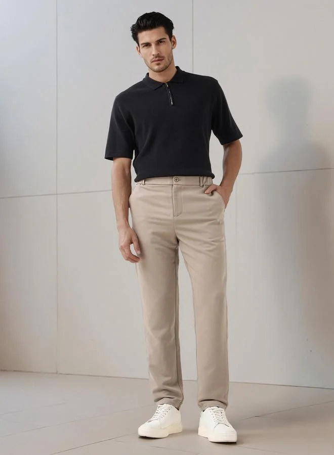 Iconic Iconic Men Regular Fit Flexi Waist Formal Trousers