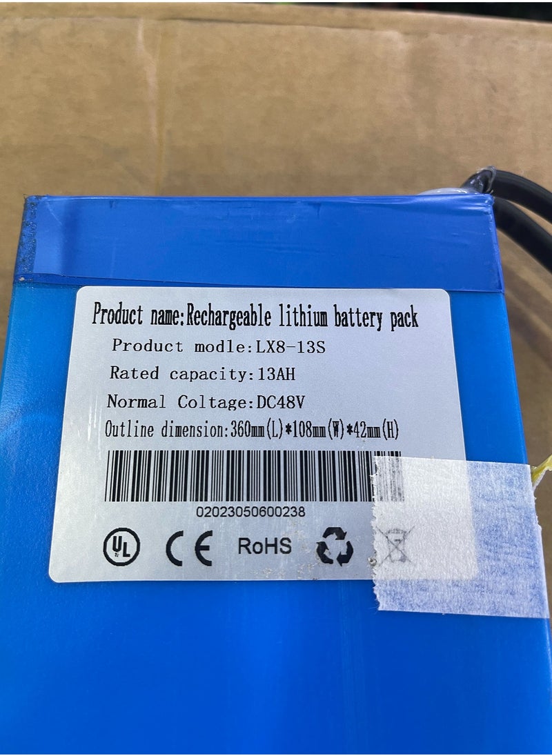 Generic - E-Scooter Battery 48V 13AH Lithium Battery Pack Suitable for 200W-100W E-Bike Motor - Image 1