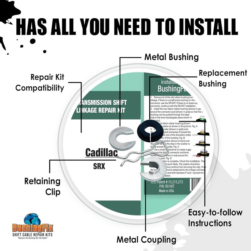 BushingFix.com BushingFix® RX1Kit™ - Transmission Shift Linkage Repair Kit for Caddy Models - Image 2