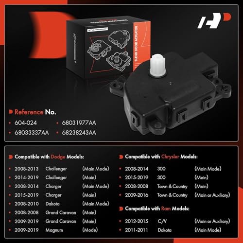 A-Premium HVAC Heater Blend Door Actuator Dodge Grand Caravan/Charger/Challenger 2008-2019, Dakota 2008-2010, Magnum 2008 & Chrysler Town & Country 2008-2016, 300 2008-2019 & Ram C/V 2012-2015, Dakota - Image 2