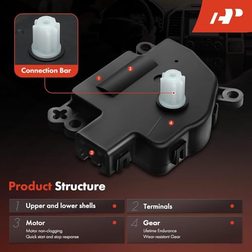 A-Premium HVAC Heater Blend Door Actuator Dodge Grand Caravan/Charger/Challenger 2008-2019, Dakota 2008-2010, Magnum 2008 & Chrysler Town & Country 2008-2016, 300 2008-2019 & Ram C/V 2012-2015, Dakota - Image 4