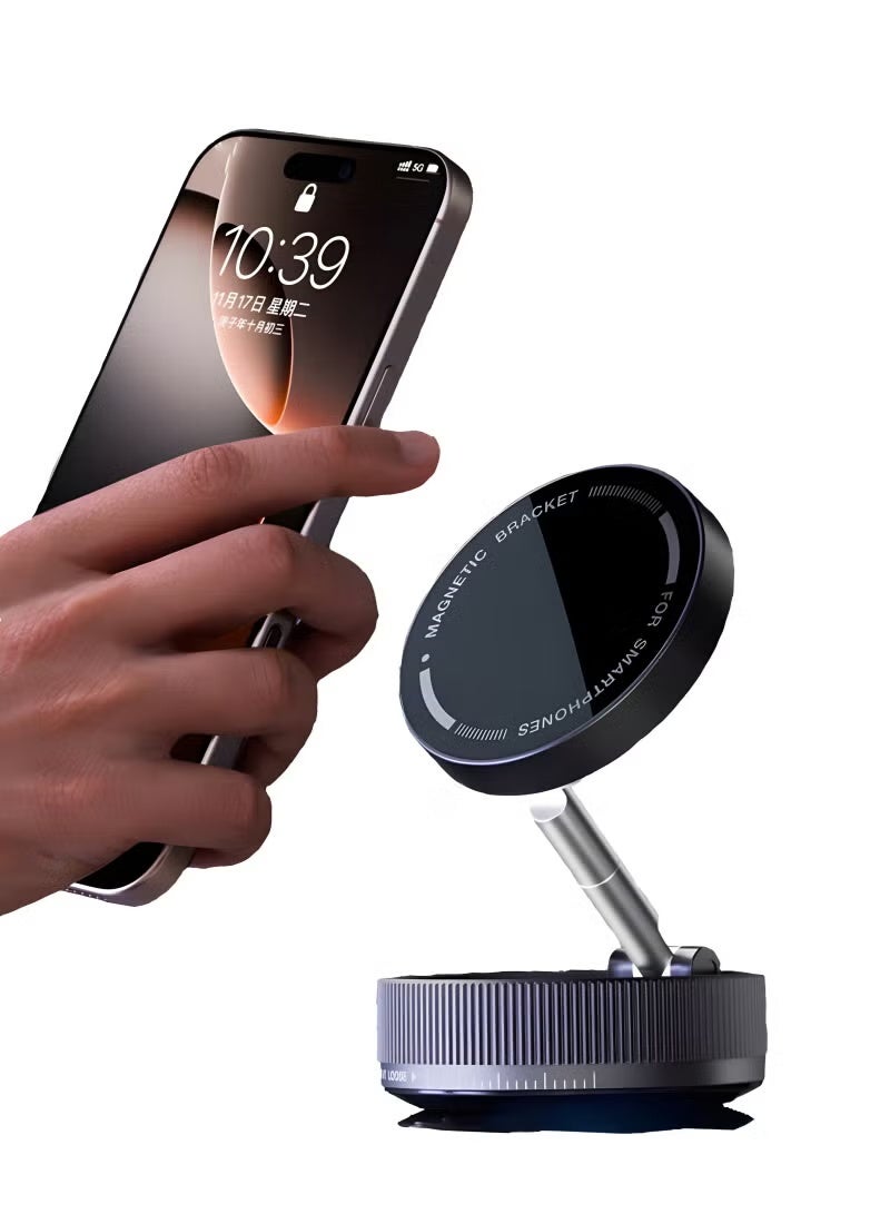 زونبون حامل هاتف مغناطيسي للسيارة، قابل للتعديل 360 درجة، مصنوع من سبائك الزنك مع كوب شفط قوي، مناسب للسيارة والسفر وصالة الألعاب الرياضية، زجاج، مع أربع أدوات تثبيت - Image 1