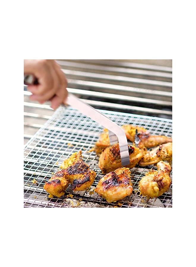 KASTWAVE ملقط شواء مطول من الفولاذ المقاوم للصدأ، ملاقط طويلة لأدوات الشواء، مشبك للمطبخ، شواء، خبز، ملاقط مكرونة - Image 5