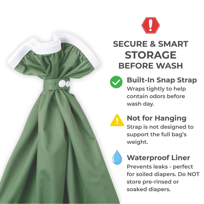 Nora's Nursery Pail Liner for Cloth Diapers - Reusable and Washable - Fits all Standard Diaper Pails - Waterproof Pail Liner with Strap for Diaper Pails, Laundry & Kitchen Garbage Cans (Garden - 2 Pk) - Image 5