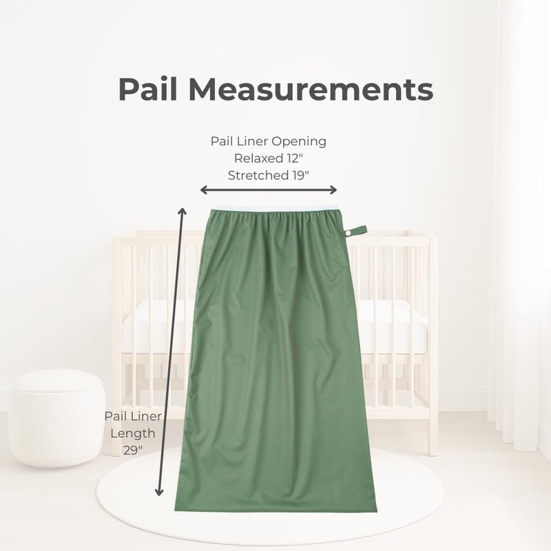 Nora's Nursery Pail Liner for Cloth Diapers - Reusable and Washable - Fits all Standard Diaper Pails - Waterproof Pail Liner with Strap for Diaper Pails, Laundry & Kitchen Garbage Cans (Garden - 2 Pk) - Image 2