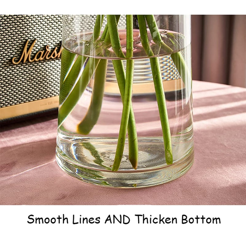 FUNSOBA Clear Glass Flower Vase with Gold Mouth for Centerpieces Home Wedding Decoration (1, Large 5.2" x 9.9â€œ) - Image 4