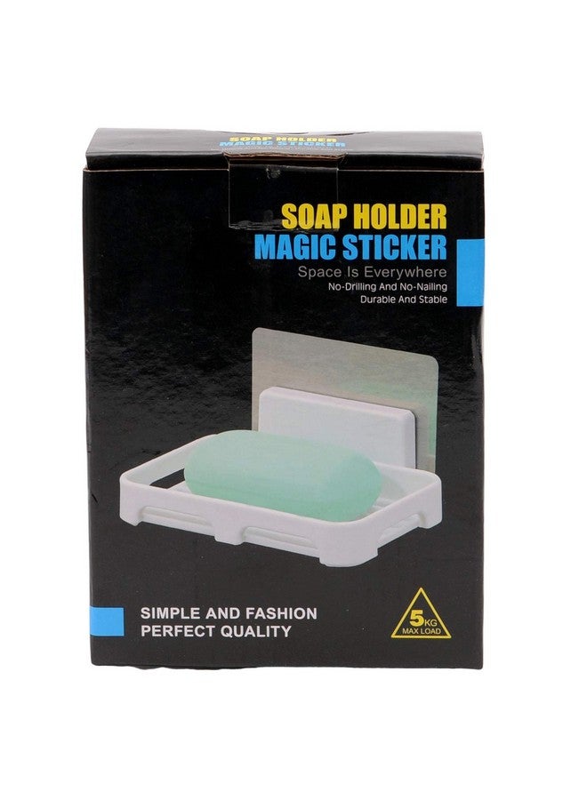 ستور 2508 حامل صابون للمطبخ والحمام من سلسلة ملصقات سحرية بلاستيكية ذاتية اللصق مقاومة للماء من Store2508 (أبيض) (موديل MB412) - Image 1
