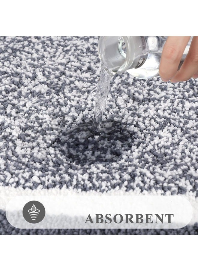 Bathroom Rug Set, Extra Soft and Absorbent Bathroom Mats, Non Slip Washable Carpet for Floor, Soft Plush Shaggy Bath Carpet, Machine Wash Dry, Bath Mats for Bathroom, Tub and Shower, Dark Gray - Image 4