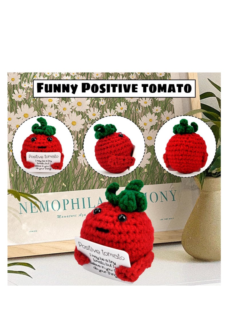 SOLARAE Positive Potato Doll, Positive Potato Crochet Wool Doll, Good Luck Gifts, Pocket Hug Gift, Funny Knitting Wool Potato with Positive Card, for Friends Party Birthday Decoration - Image 3