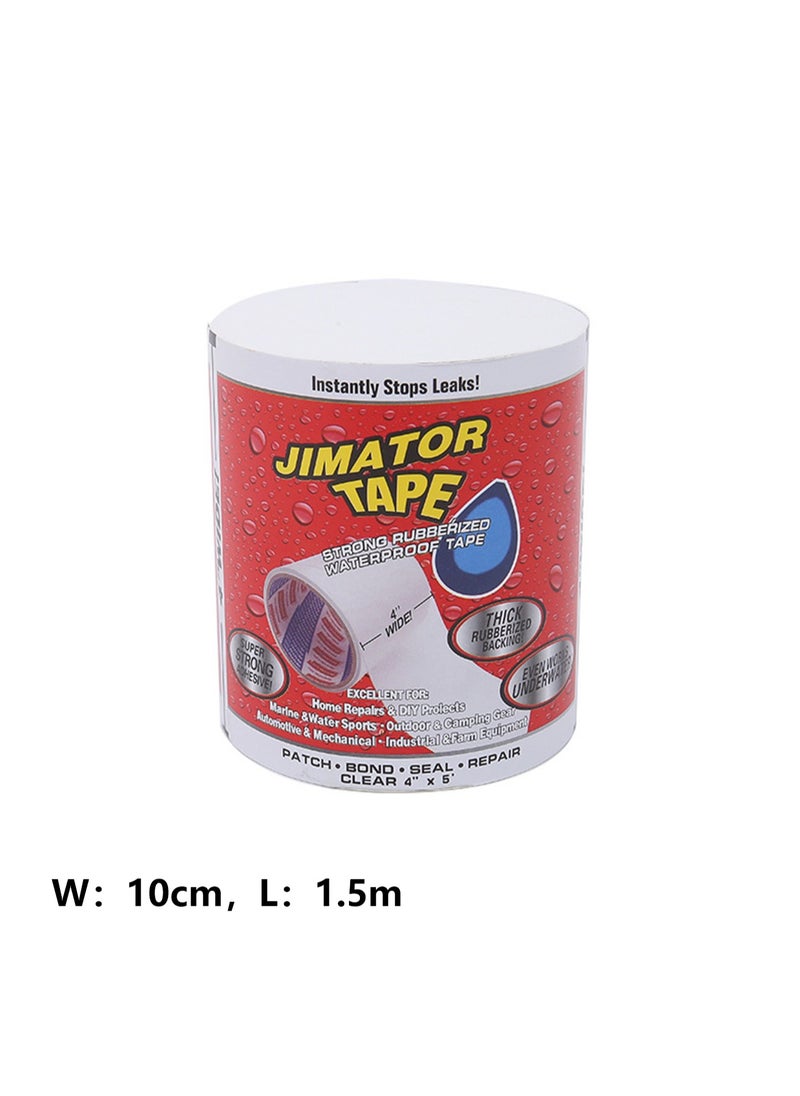 Generic - Strong Waterproof Repair Sealing Tape, Leak Repair Tape, Heavy-Duty Sealing Tape, Suitable For Home Rv Roof Pipes And Boat Pool Repairs, Underwater, Indoor And Outdoor, 10 Cm Wide * 1.5 M Long (White) - Image 1