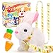 Tagitary Easter Plush Bunny Toys Electronic Toy with SoundsWiggling EarsTwitching Mouth and Nose Interactive Rabbit Toy for Kids with LeashEaster Basket Stuffers Birthday Gift for Toddlers - Image 4