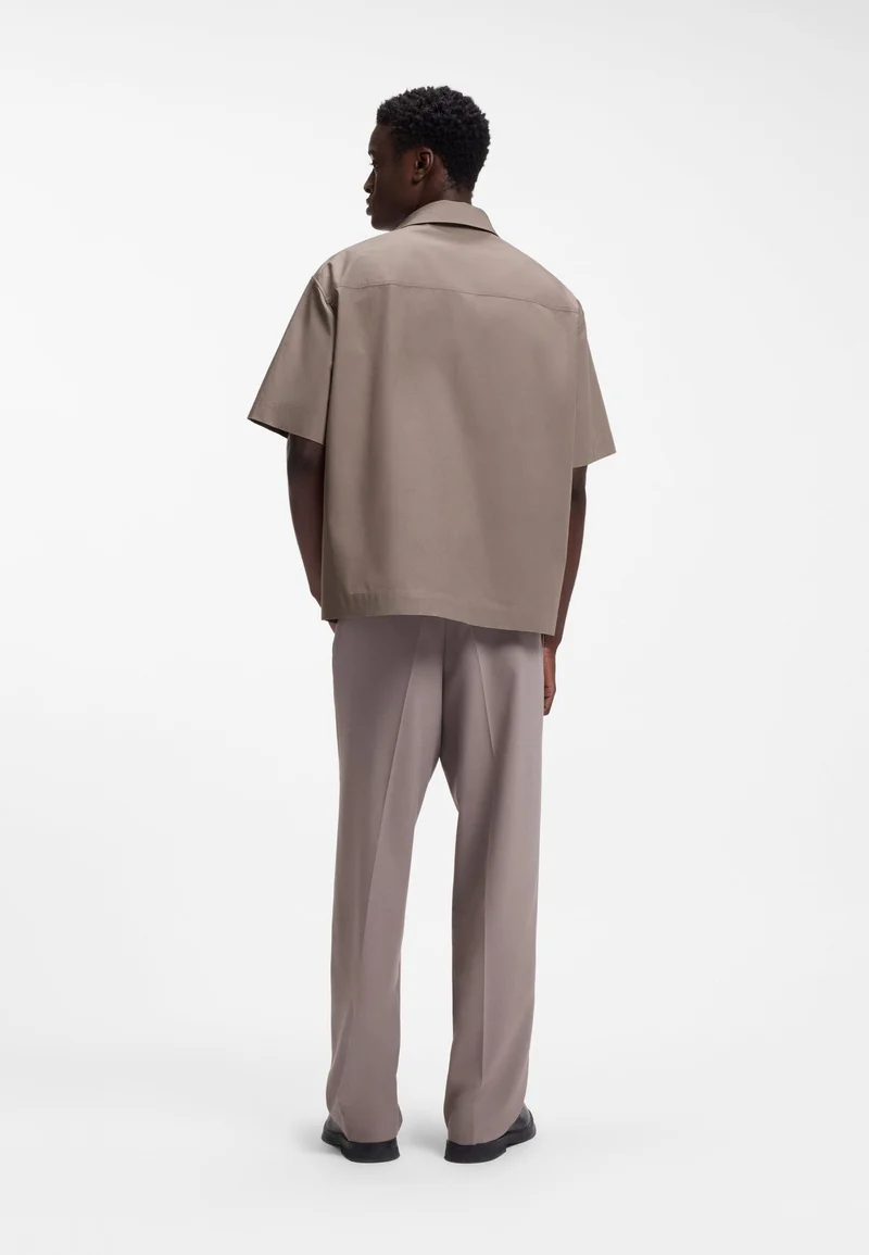 HUGO Oversized-fit shirt in paper-touch cotton