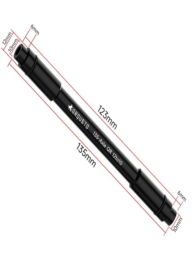 GRQUSTO 12 to 10mm Quick Release Hub Thru Axle Adapter for Road Mountain Bicyle, 6061 Aluminium Alloy Wheel Fork Axle Adapter Conversion 135mm - Image 2