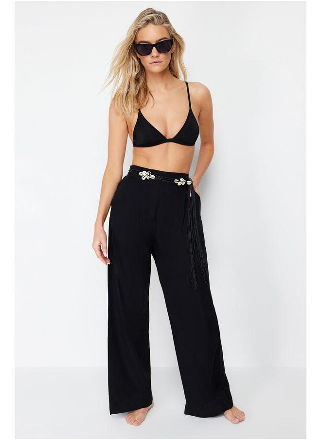 trendyol Black Woven 100% Cotton Trousers TBESS24PL00002  - Image 2