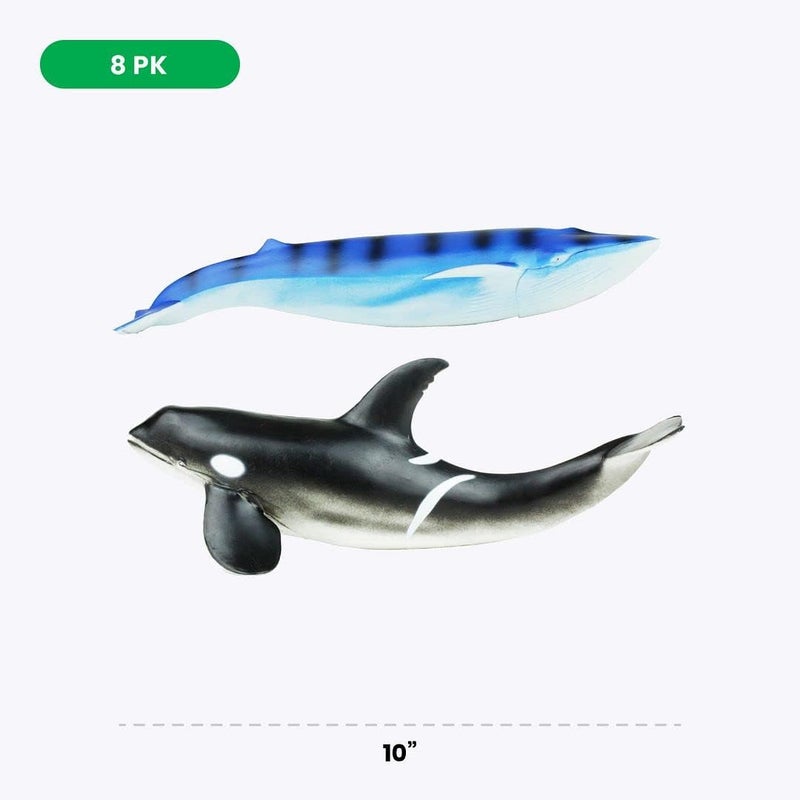 Boley Great Sea Creatures 8Pack 710 Soft Plastic Ocean Animal Figurines Realistic Shark Whale Dolphin Toys Educational Sensory Playset for Kids Party Favors Classroom Supplies - Image 5