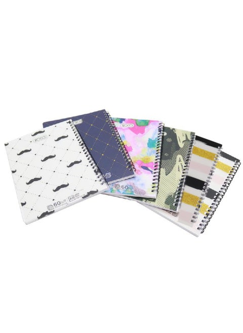 6 Piece Arabic Notebook Of 60 Sheets A5 Multi-shape And Multicolor Cover