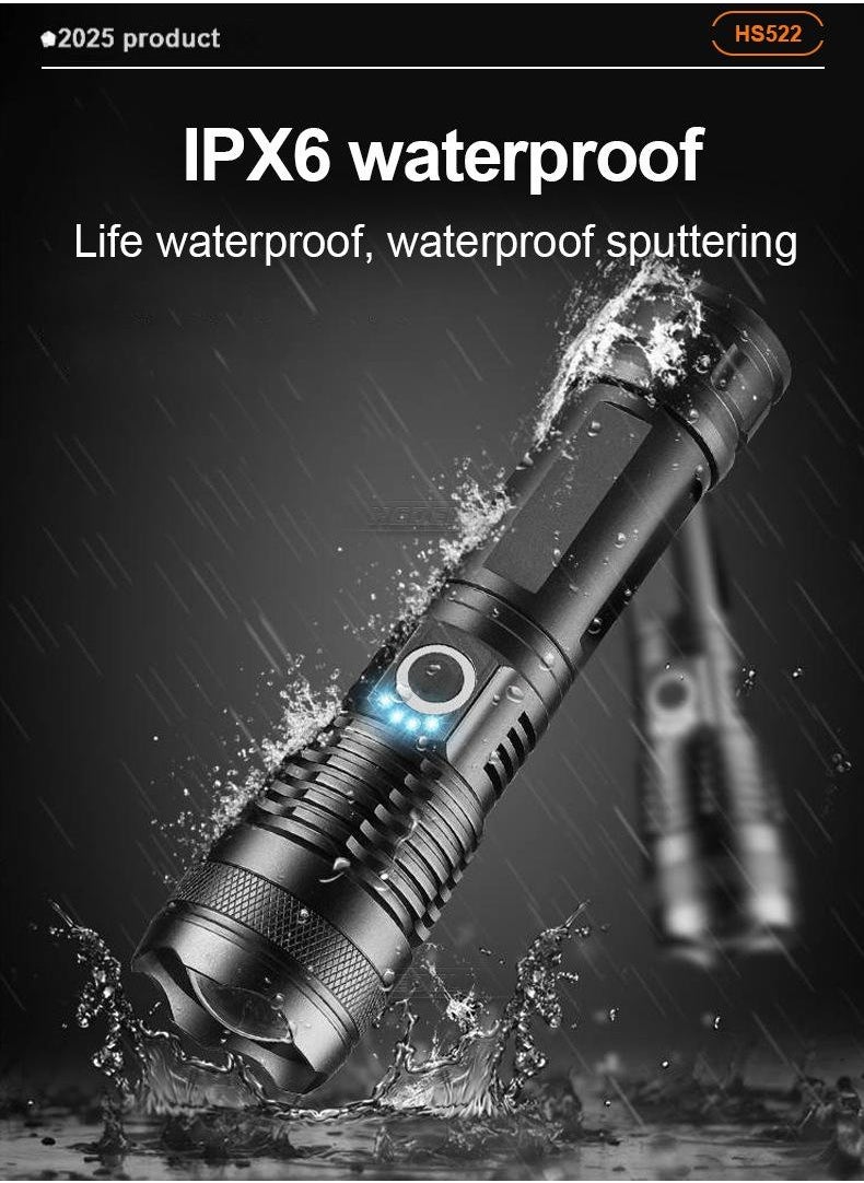 Generic X71 High-Performance LED Flashlight - 5 Modes, Waterproof, USB Rechargeable (Batteries Not Included)  - Image 1