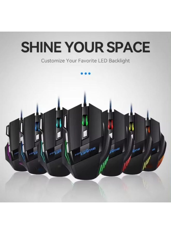 ماركة غير محددة - ماوس ألعاب G6 - 3200 نقطة في البوصة - كابل مضفر - زر تشغيل - 7 أزرار - Image 1