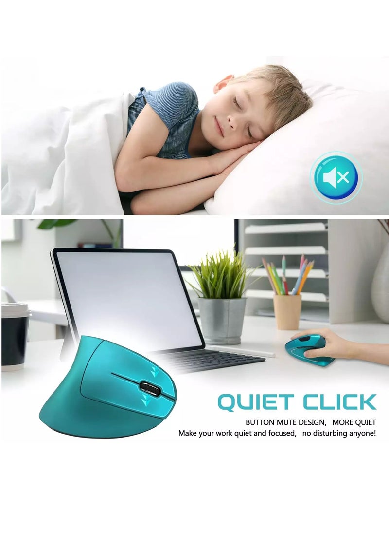 Mcpiwohy - Mcpiwohy Vertical Wireless Rechargeable Mouse, Optical Sensor 2400 DPI, Silent Clicks - Image 1