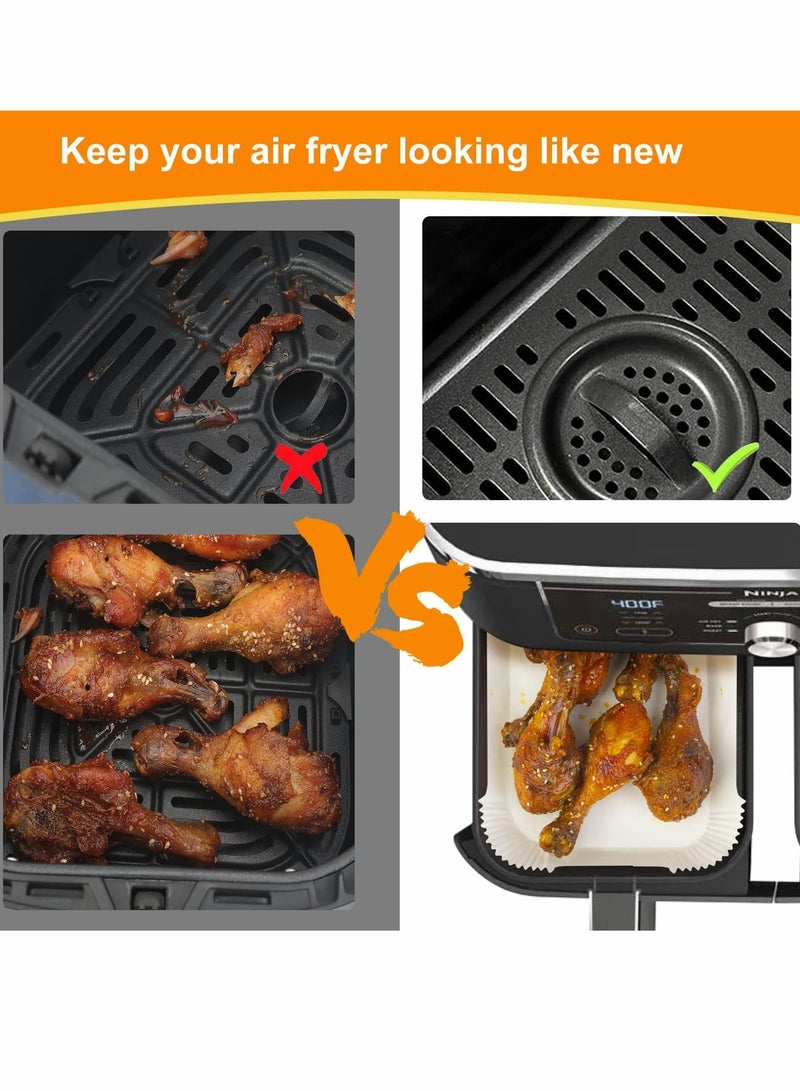 Y&D Air Fryer Disposable Paper Liner For Ninja Dual 100PCS Non-Stick Liners Rectangle 10x 7 fryer Parchment DZ201 Foodi Dual Accessories Baking - Image 3