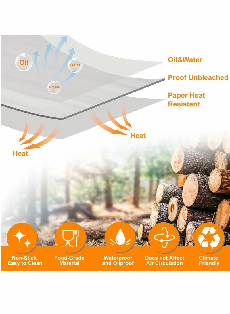 Y&D Air Fryer Disposable Paper Liner For Ninja Dual 100PCS Non-Stick Liners Rectangle 10x 7 fryer Parchment DZ201 Foodi Dual Accessories Baking - Image 2