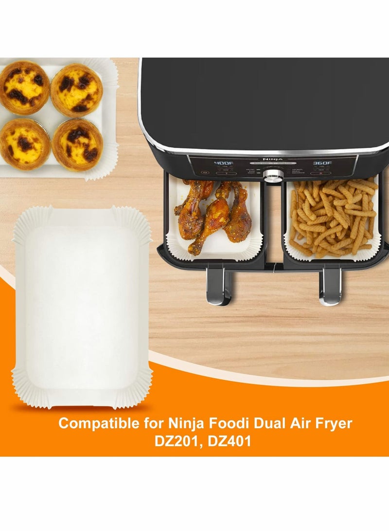 Y&D Air Fryer Disposable Paper Liner For Ninja Dual 100PCS Non-Stick Liners Rectangle 10x 7 fryer Parchment DZ201 Foodi Dual Accessories Baking - Image 5