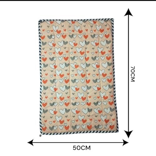 Fabrify 100% Cotton Newborn Baby Godadi | Baby Bed | Mattress | Rilka | Godari | Crib Sheet (0-6 Months, Multi Color)(70x50 CM, Orange) - Image 2