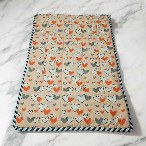 Fabrify 100% Cotton Newborn Baby Godadi | Baby Bed | Mattress | Rilka | Godari | Crib Sheet (0-6 Months, Multi Color)(70x50 CM, Orange) - Image 5