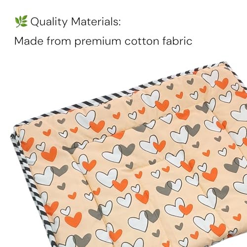 Fabrify 100% Cotton Newborn Baby Godadi | Baby Bed | Mattress | Rilka | Godari | Crib Sheet (0-6 Months, Multi Color)(70x50 CM, Orange) - Image 4