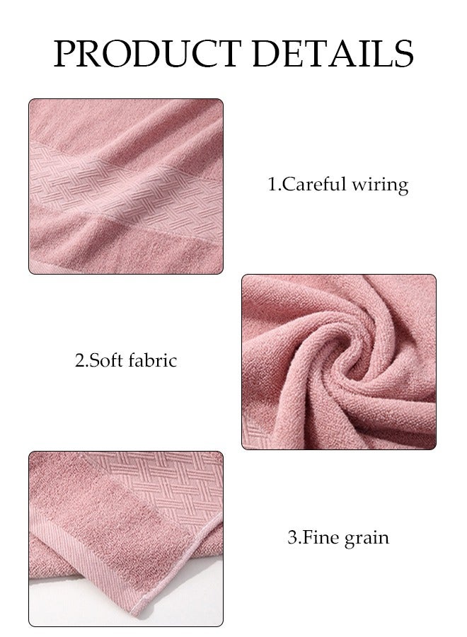 DUNISO منشفة استحمام قطنية نقية بنمط نسج، منشفة شاطئ، قوية الامتصاص وقابلة للتنفس، للاستخدام المنزلي، 70*140 سم، وردي - Image 5