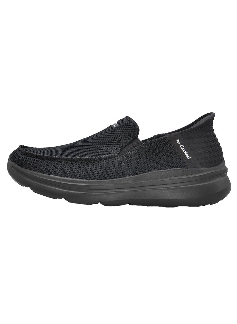 Sky View Athlesiure Men's Loafer Smooth Step Hands Free Slip-ins Loafer Flats Comfortable And Light-Weight Slip On Walking Shoes For Men All Black  - Image 2