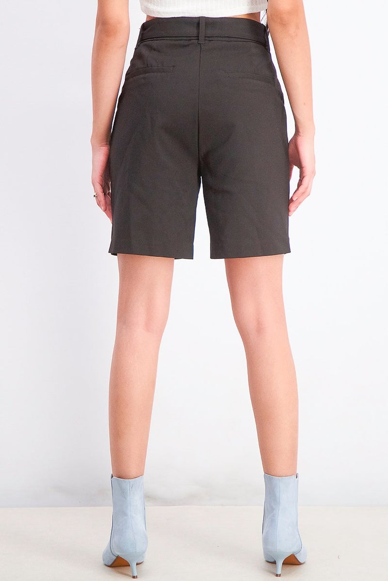 Mohito Women Belted Shorts, Black - Image 2