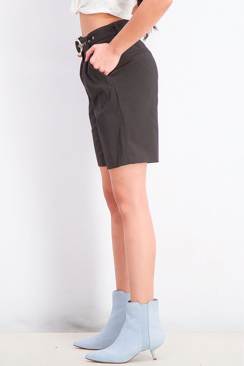 Mohito Women Belted Shorts, Black - Image 4