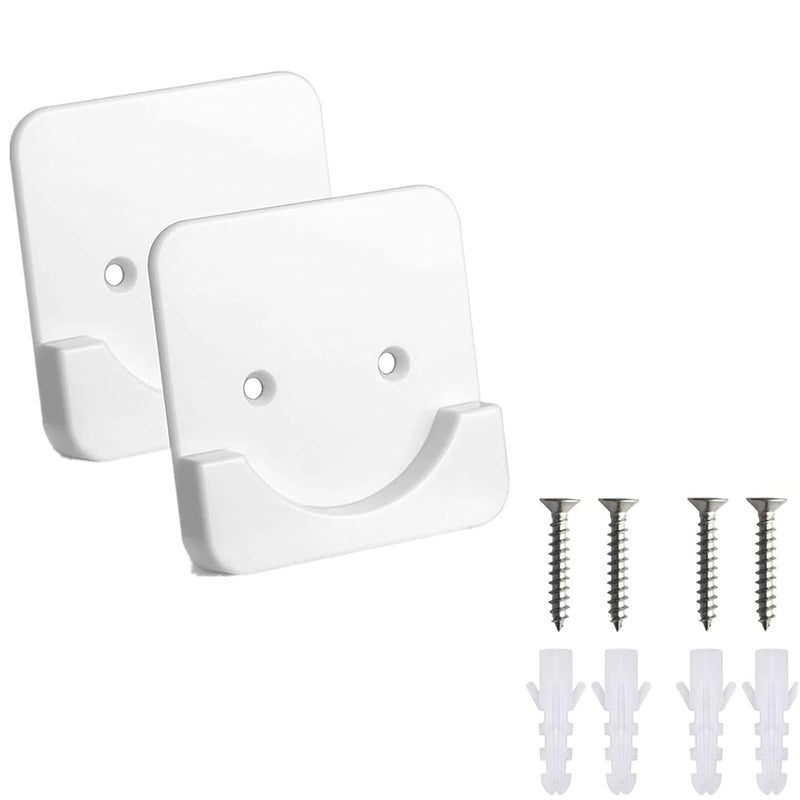 BESTSUN Shower Curtain Rod Mount Holder Adhesive Shower Curtain Rod Tension Holder Strong Rod Retainer Wall Mounted Shower Rods Holder for Bathroom with 3M Adhesive 2pc Sturdy Screws Rods not included - Image 1