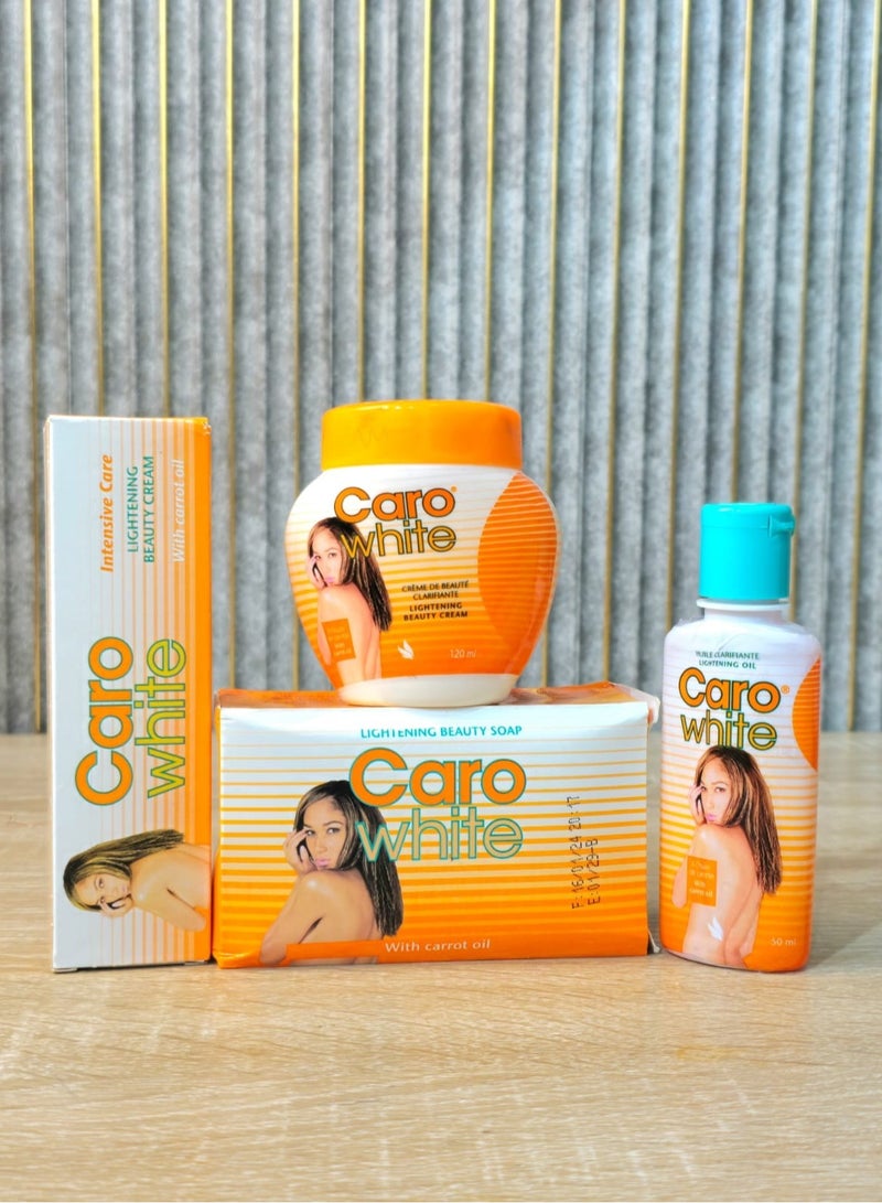 Caro White Skin Care Set (Oil 50ml - Soap 180g - Cream 120ml - Mask 30ml) - Image 1