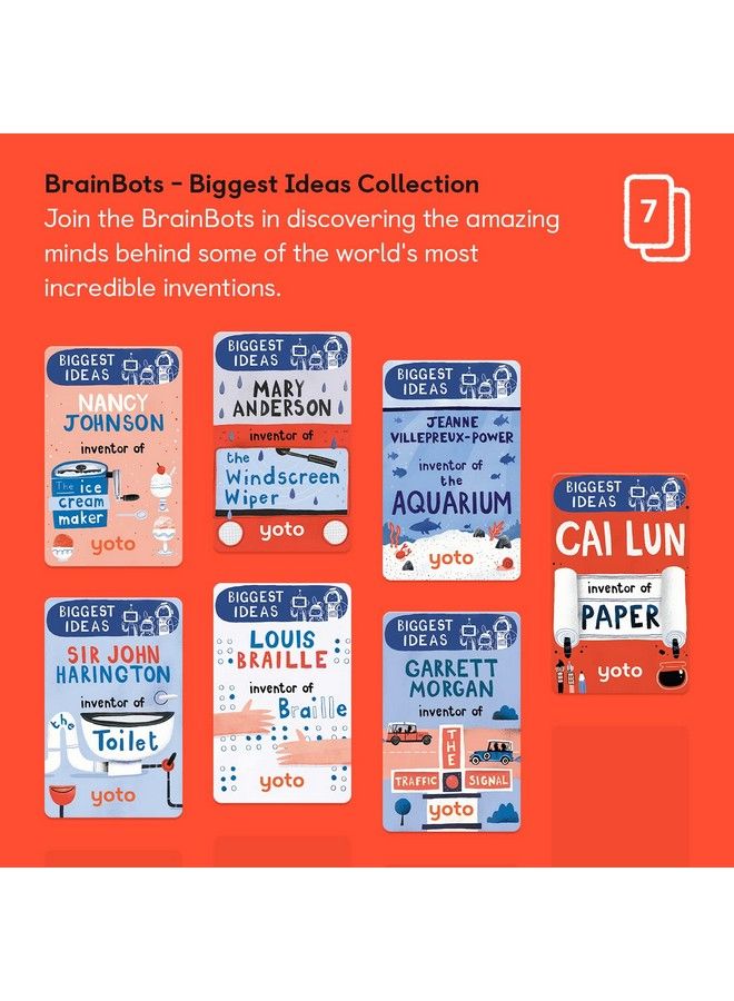 YOTO Player Brainbots Biggest Ideas: Inspiring Inventors For Curious Kids 7 Childrens Audio Cards For Use Player & Mini Bluetooth Speaker, Fun Educational Gift For Ages 6+ - Image 3