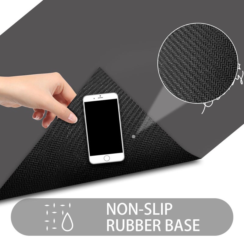 LYGLIGH Ultra Thin Door Mat Indoor Entrance, 1/10 in Thin Door Mats for Inside Entry, Non-Slip Rubber Backing Washable Doormat, Fade Resistant, Absorbent Dirt Trapper, 24"X16", Dark Grey - Image 4