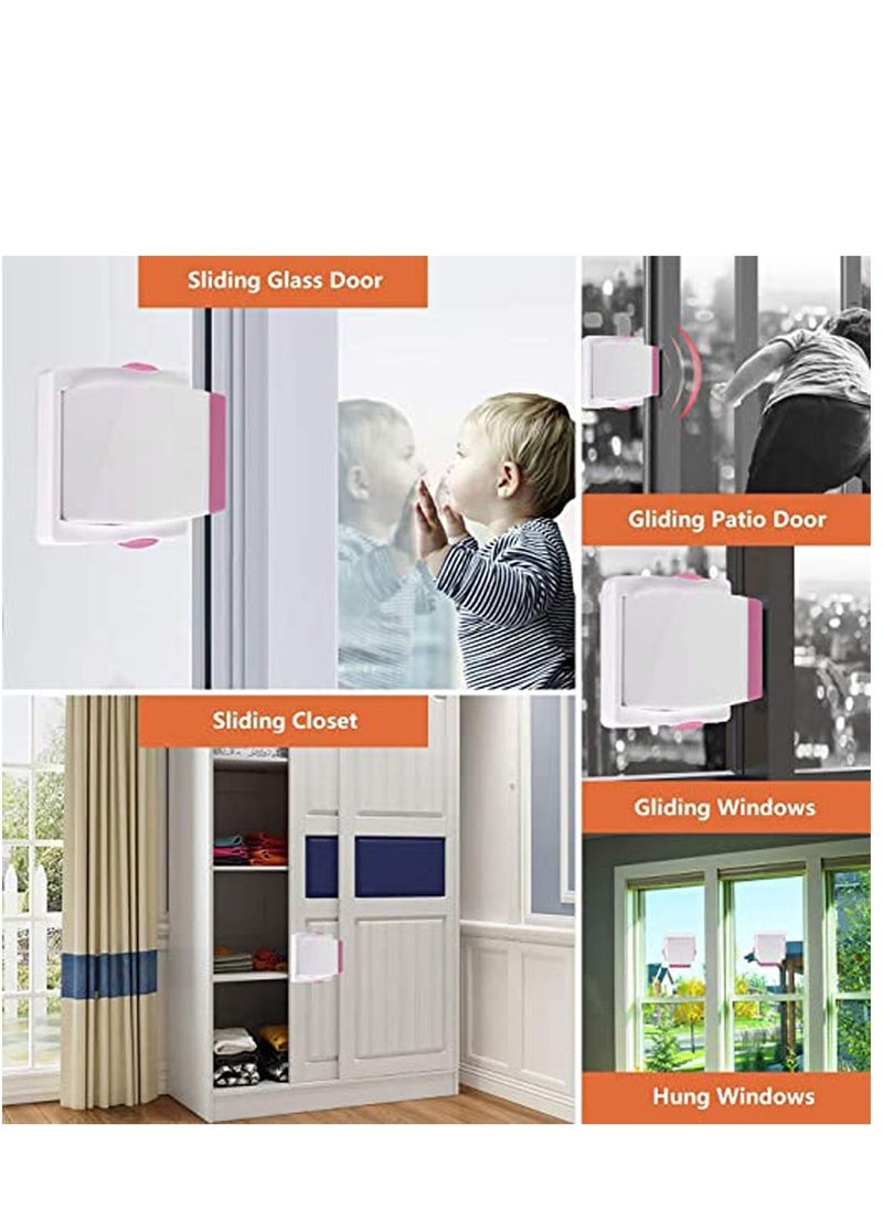 KASTWAVE - Sliding Glass Door Child Lock, 2 Pack Child Safety Lock Lock Childproofing Door Knob Lock Easy to Install and Use 3M VHB Adhesive no Tools Need or Drill Easy to Remove for Sliding Window Pink - Image 1