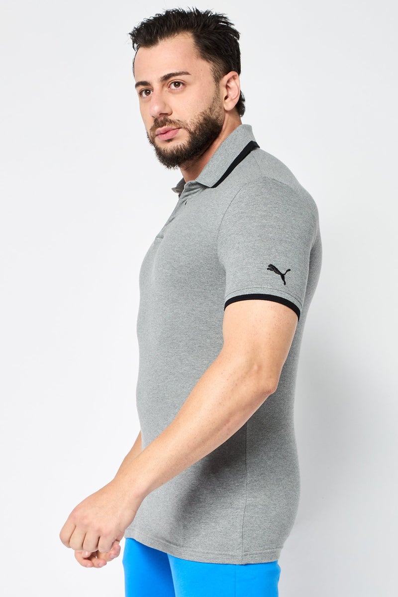 PUMA Men Slim Fit Short Sleeve Outdoor Polo Shirt, Grey - Image 3