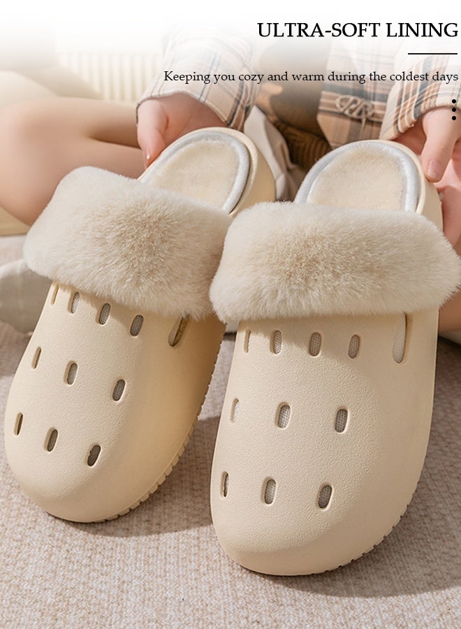 DUNISO House Slippers for Men and Women,Washable Lined Clogs, Fashion Warm Shoes with Thick Sole, Comfortable Home Fuzzy Slippers, Lightweight Non Slip House Shoes For Cozy Indoor Outdoor - Image 5