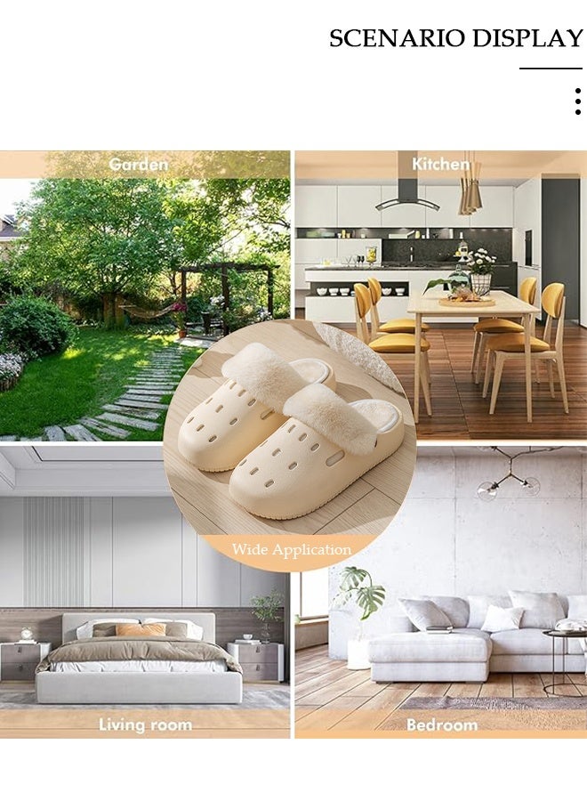 DUNISO House Slippers for Men and Women,Washable Lined Clogs, Fashion Warm Shoes with Thick Sole, Comfortable Home Fuzzy Slippers, Lightweight Non Slip House Shoes For Cozy Indoor Outdoor - Image 3