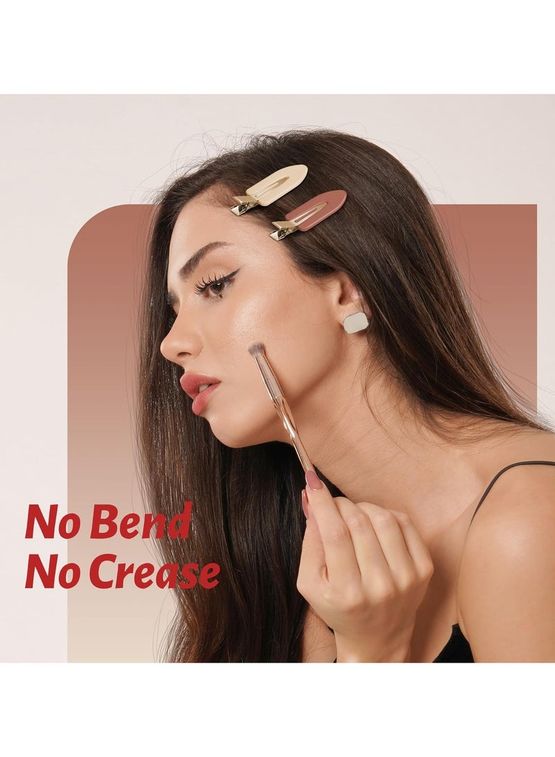 Goolsky 8 قطع مشابك شعر بدون انحناء مشابك مكياج بدون تجاعيد مشابك دك بيل بدون انطباع مشابك مسطحة خالية من التجاعيد مشابك شعر تمساح لصالون تصفيف الشعر للنساء والفتيات ملحقات المكياج (قهوة سوداء) - Image 2