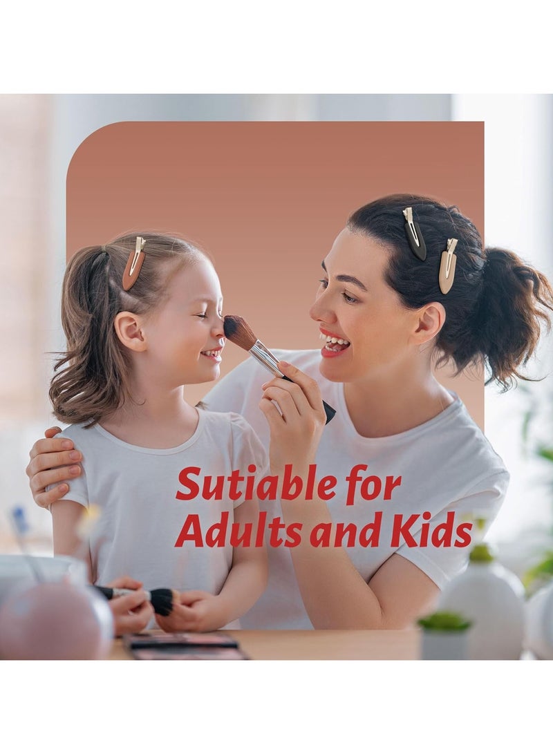 Goolsky 8 قطع مشابك شعر بدون انحناء مشابك مكياج بدون تجاعيد مشابك دك بيل بدون انطباع مشابك مسطحة خالية من التجاعيد مشابك شعر تمساح لصالون تصفيف الشعر للنساء والفتيات ملحقات المكياج (قهوة سوداء) - Image 4