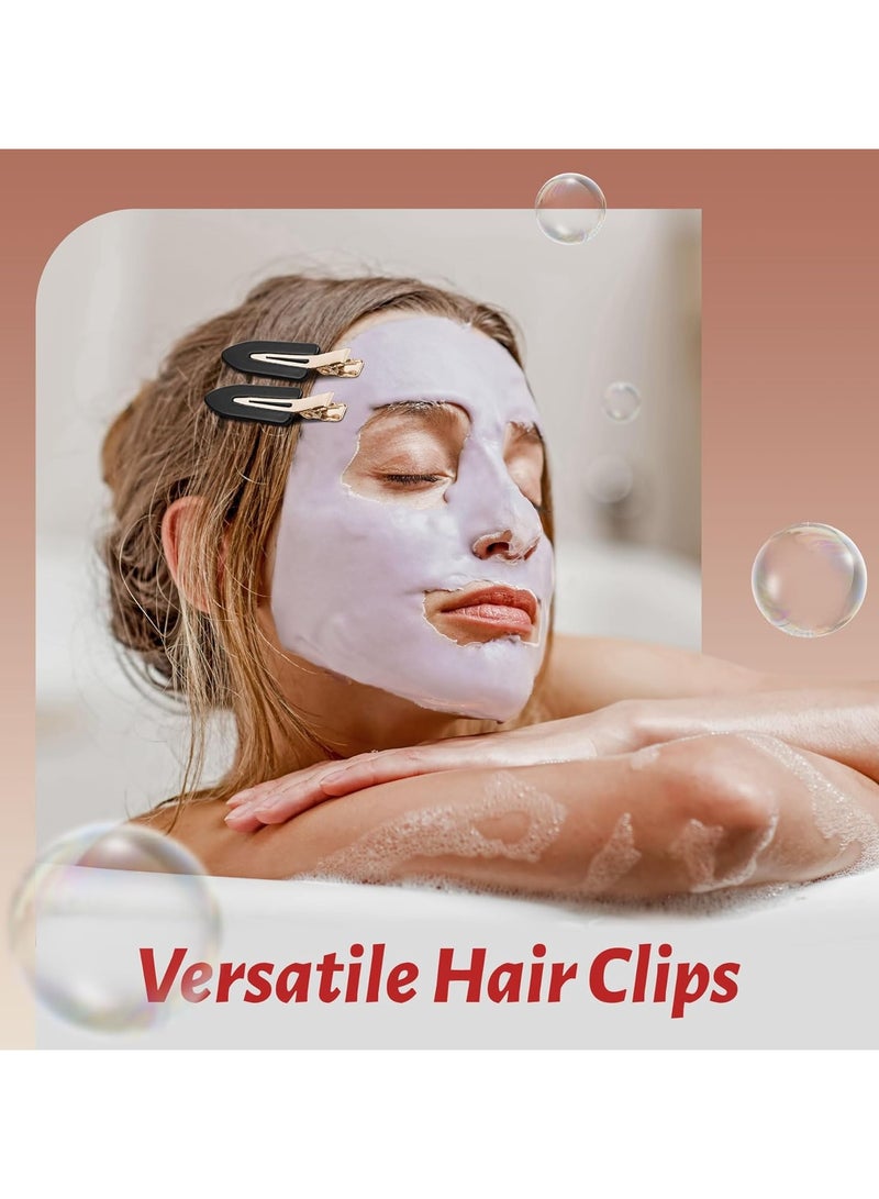 Goolsky 8 قطع مشابك شعر بدون انحناء مشابك مكياج بدون تجاعيد مشابك دك بيل بدون انطباع مشابك مسطحة خالية من التجاعيد مشابك شعر تمساح لصالون تصفيف الشعر للنساء والفتيات ملحقات المكياج (قهوة سوداء) - Image 5