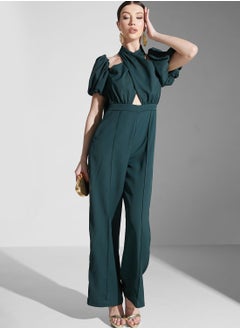 Virgos Lounge Halter Neck Balloon Sleeve Jumpsuit  - Image 1