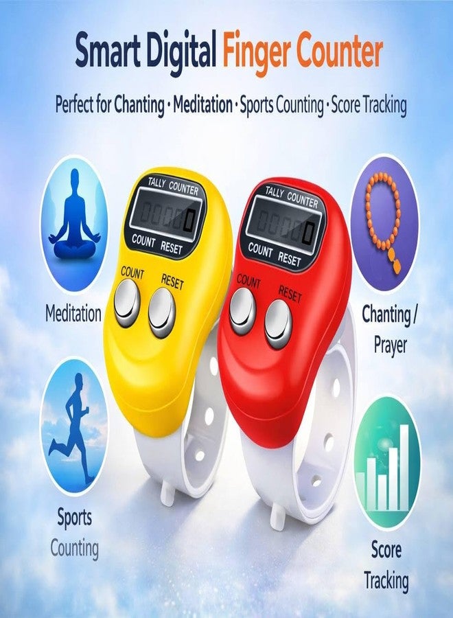 KTRIO 10 PCS Digital Finger Counter with Adjustable Strap & LCD Display | Electronic Hand Tally Counter with Reset Button for Japa, Chanting, Meditation, Prayer, Sports, Golf, Knitting & Score Tracking - Image 2