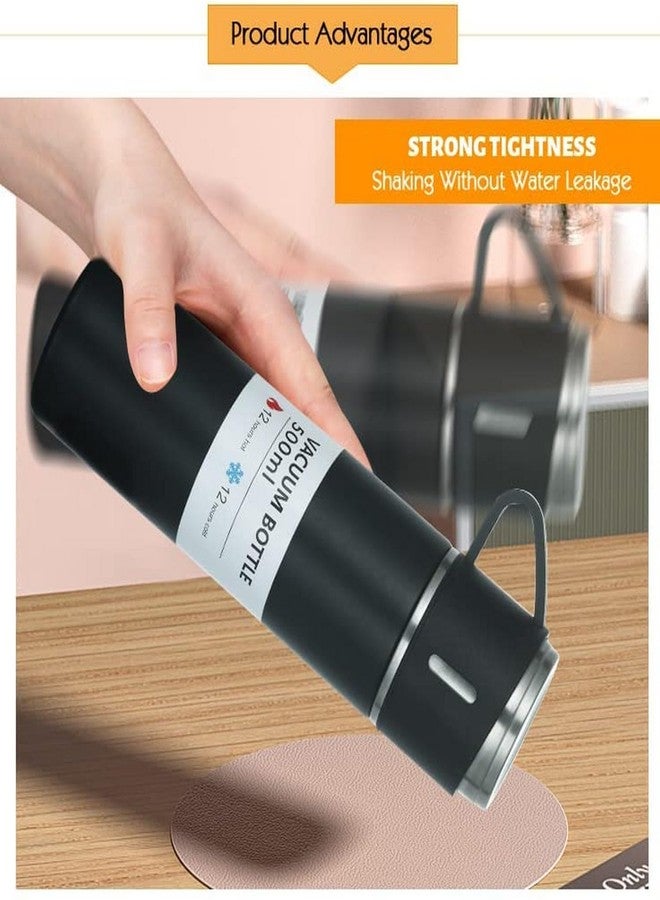 RENARSH Latest Steel Vacuum Flask Set with 3 Stainless Steel Cups Combo - 500ml - Keeps HOT Cold Ideal Gift for Winter - Housewarming Random Color - Image 5