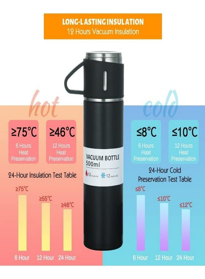 RENARSH Latest Steel Vacuum Flask Set with 3 Stainless Steel Cups Combo - 500ml - Keeps HOT Cold Ideal Gift for Winter - Housewarming Random Color - Image 4