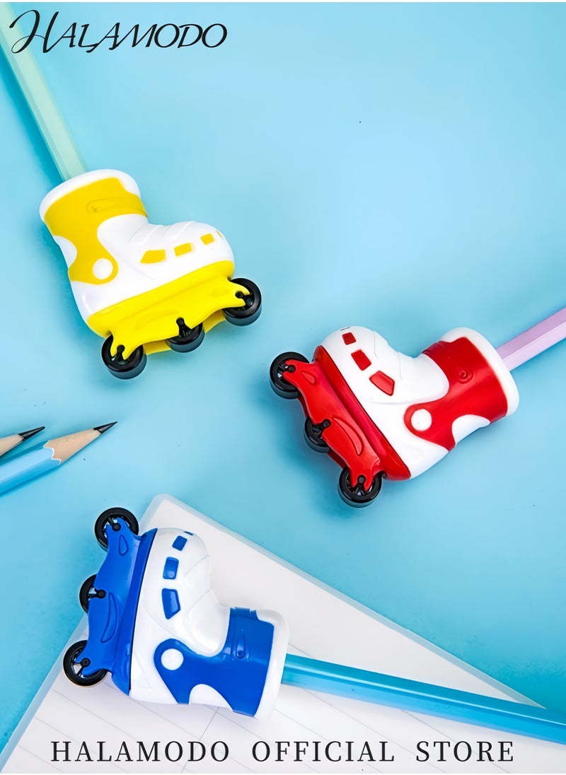HALAMODO Creative Ice Skate-Shaped Pencil Sharpener for Students and Kids Mini Sharp Portable Stationery with Safe Design  - Image 3